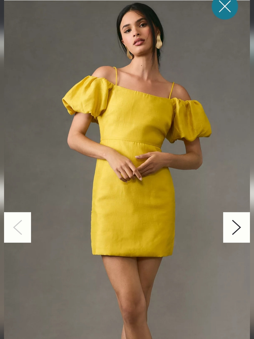 Anthropologie Let Me Be Slim Off-The-Shoulder Puff Sleeve Dress